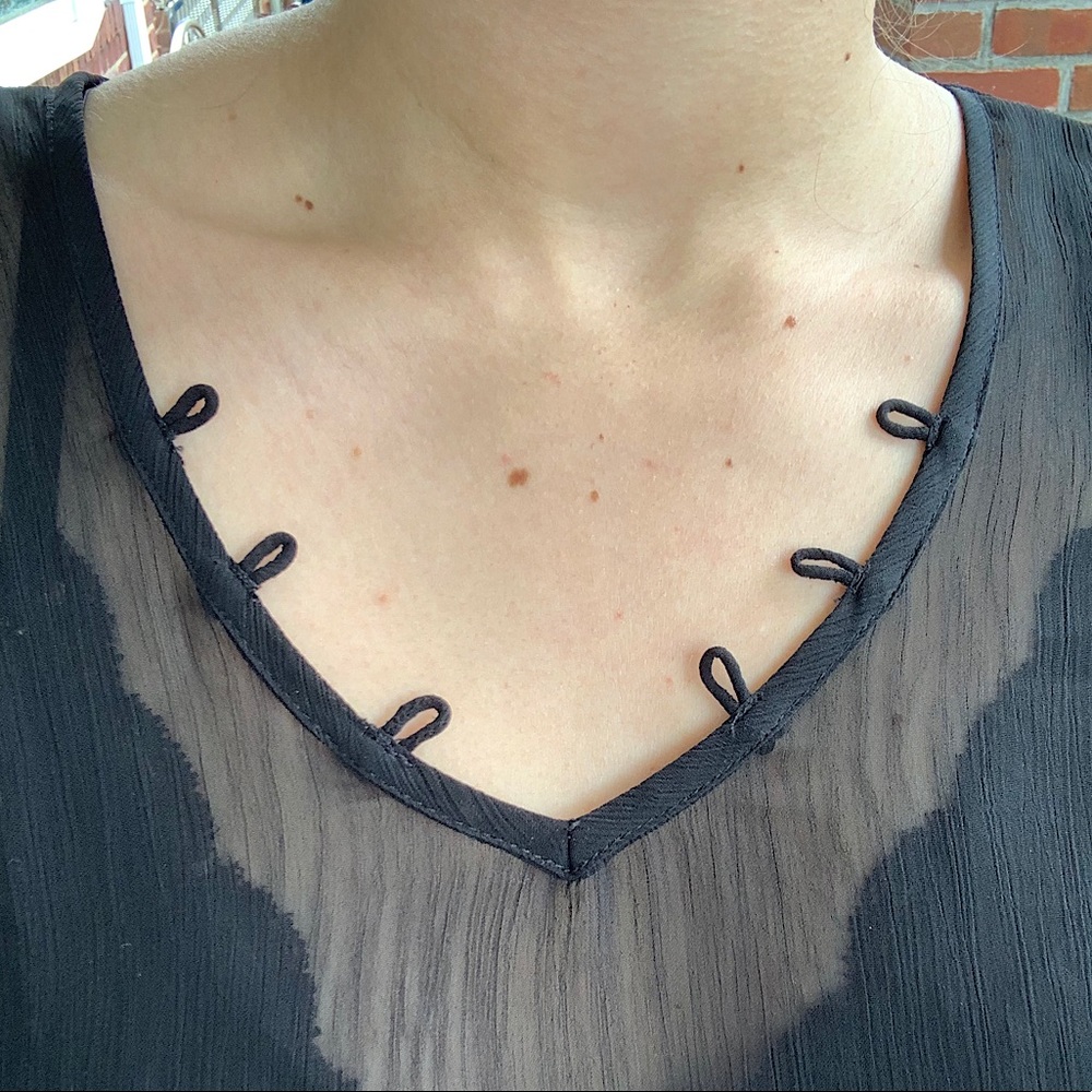 Black Lacey Chiffon Dress (Transparent) Size S - Picture 5 of 5